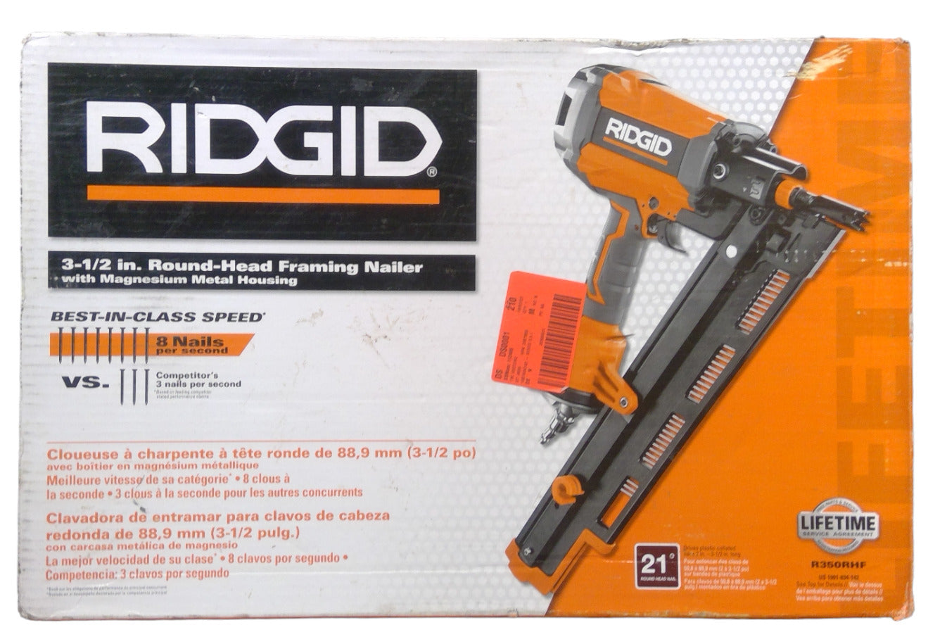 RIDGID R350RHF 21 Degree 3-1/2 in. Round-Head Framing Nailer - FOR PARTS-
