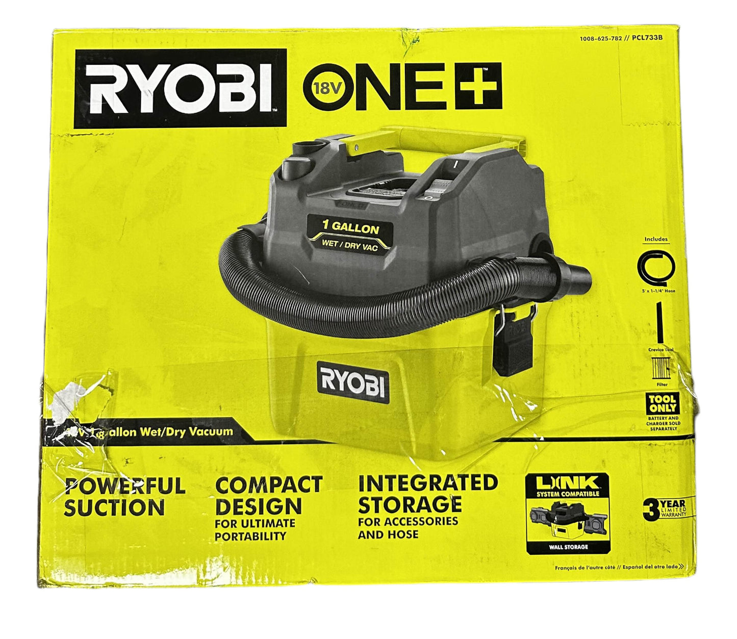 Ryobi PCL733B 18V 1 Gal. Wet/Dry Vacuum (Tool Only)