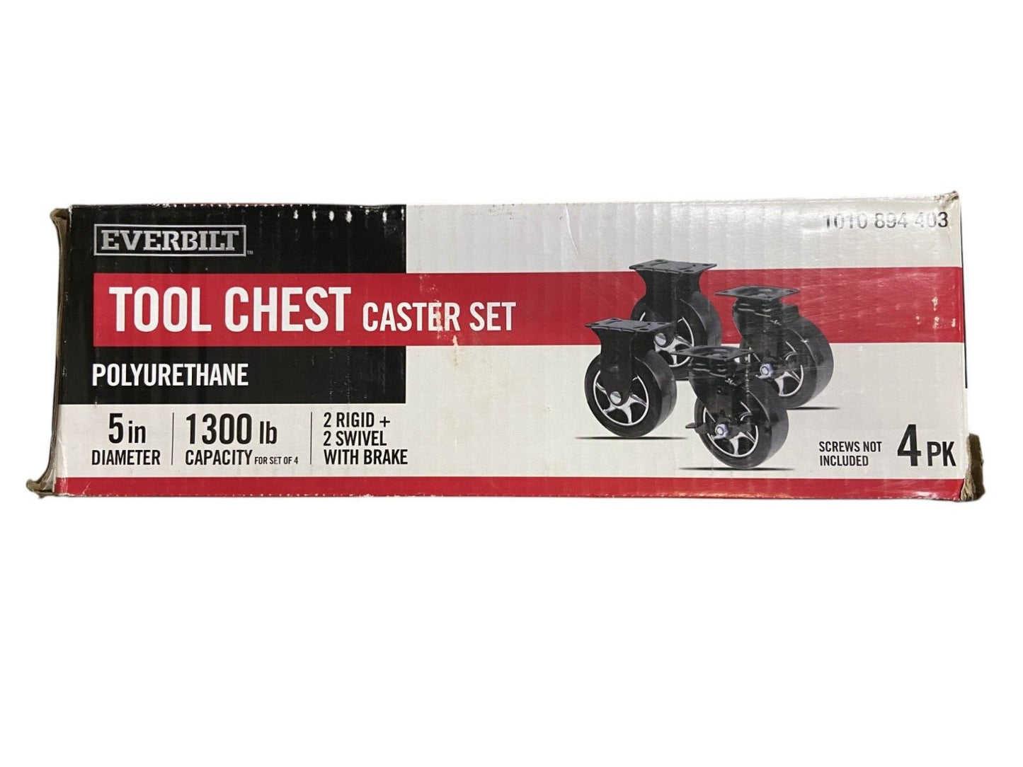 Everbilt 5 in. Black Tool Chest Caster Set 1010 894 403