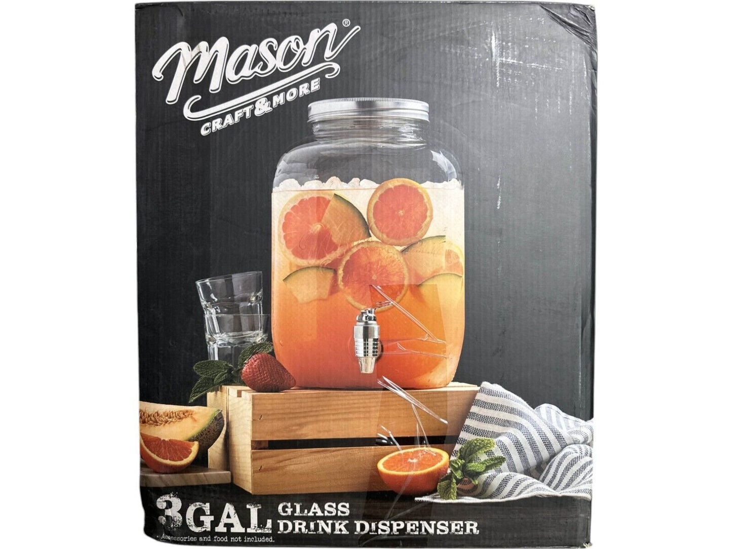 Mason 3 Gallon Glass Beverage Dispenser