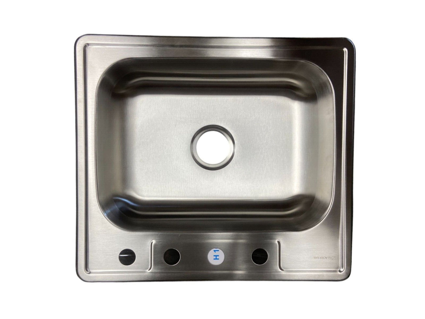 Glacier Bay 25 in. Drop in Single Bowl 22 Gauge Stainless Steel Sink (Dented)