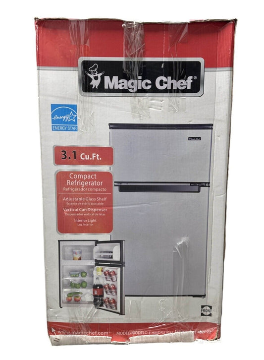 Magic Chef 3.1Cu.Ft. Compact Refrigerator - Stainless Steel -READ-