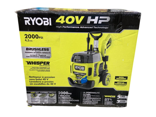 RYOBI 40V HP Brushless 2000 PSI 1.2 GPM Pressure Washer (Tool Only) - READ DESC!