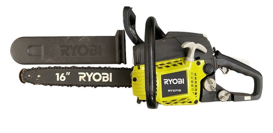 (For Parts Only) Ryobi RY3716 2-Cycle Gas Chainsaw 16 Inch Bar W/ Carrying Case