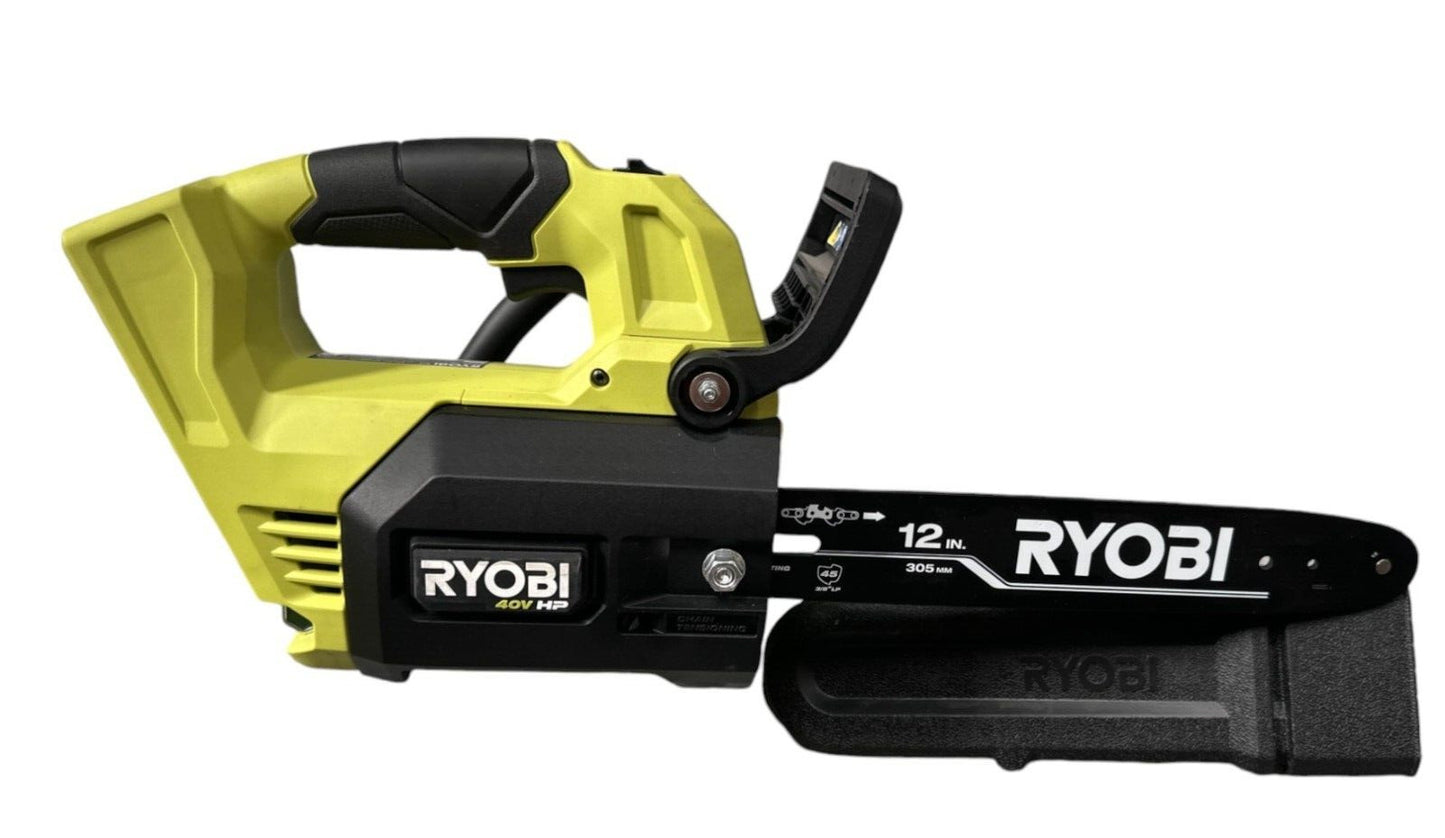 RYOBI RY40590 40v 12" Brushless Chainsaw - TOOL ONLY-MISSING CHAIN