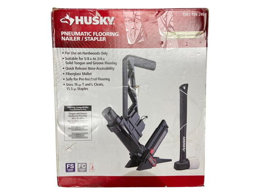 Husky Pneumatic 3-in-1 15.5-Gauge and 16-Gauge 2 in. Flooring Nailer and Stapler