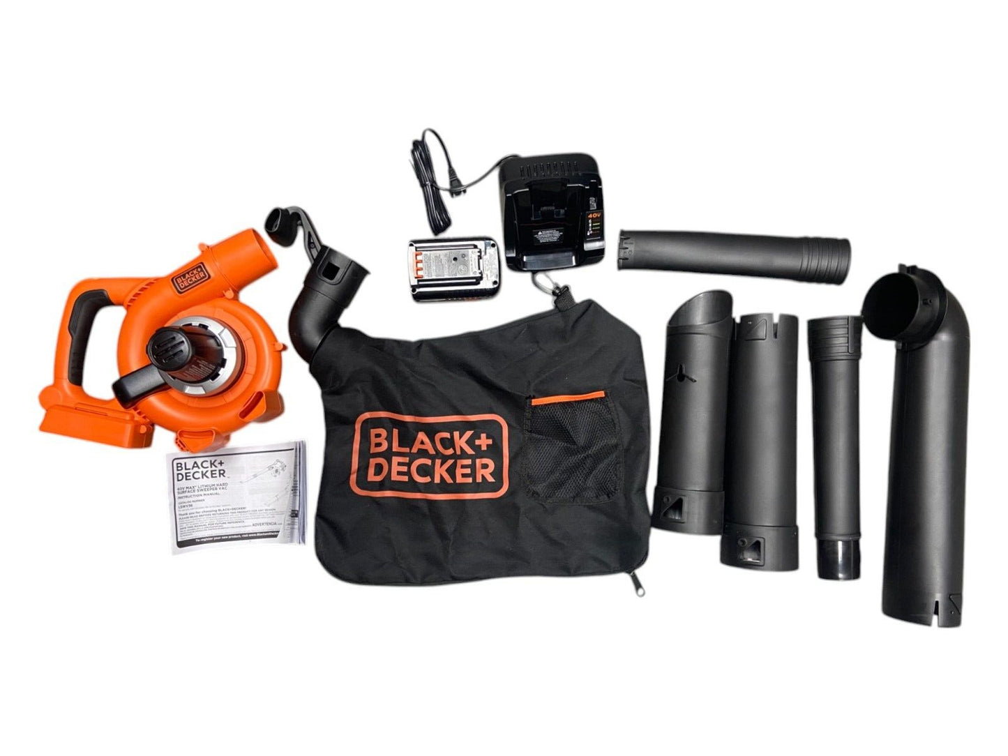 BLACK+DECKER 40V MAX* Leaf Blower/Leaf Vacuum Kit, Cordless - LSWV36