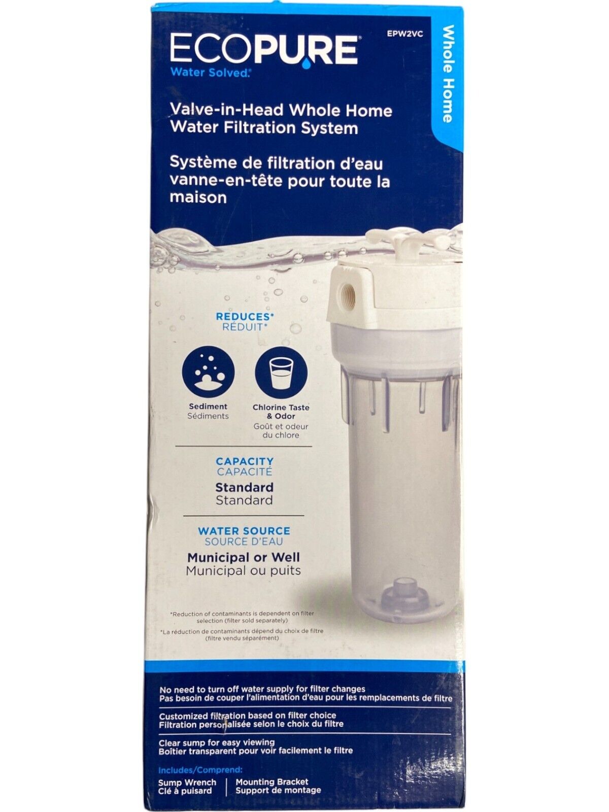 EcoPure Whole House Water Filtration System EPW2VC (Filter Included Options)