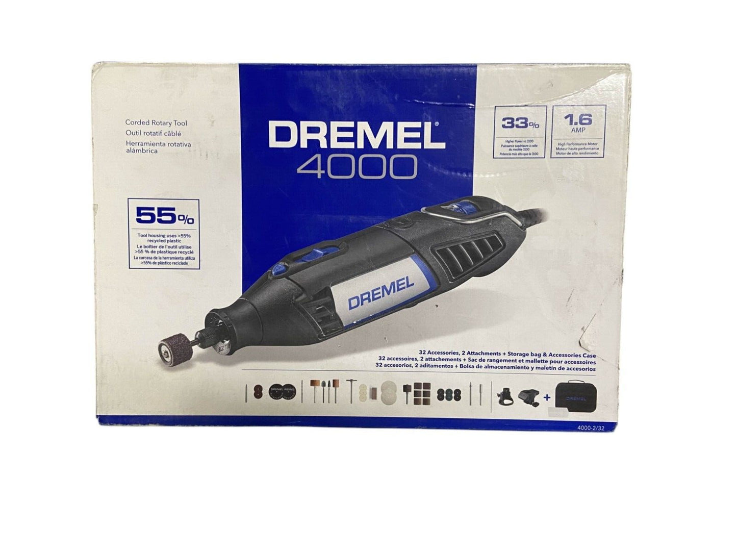 Dremel 4000 Corded Rotary Tool 34 Pieces w/Storage Bag