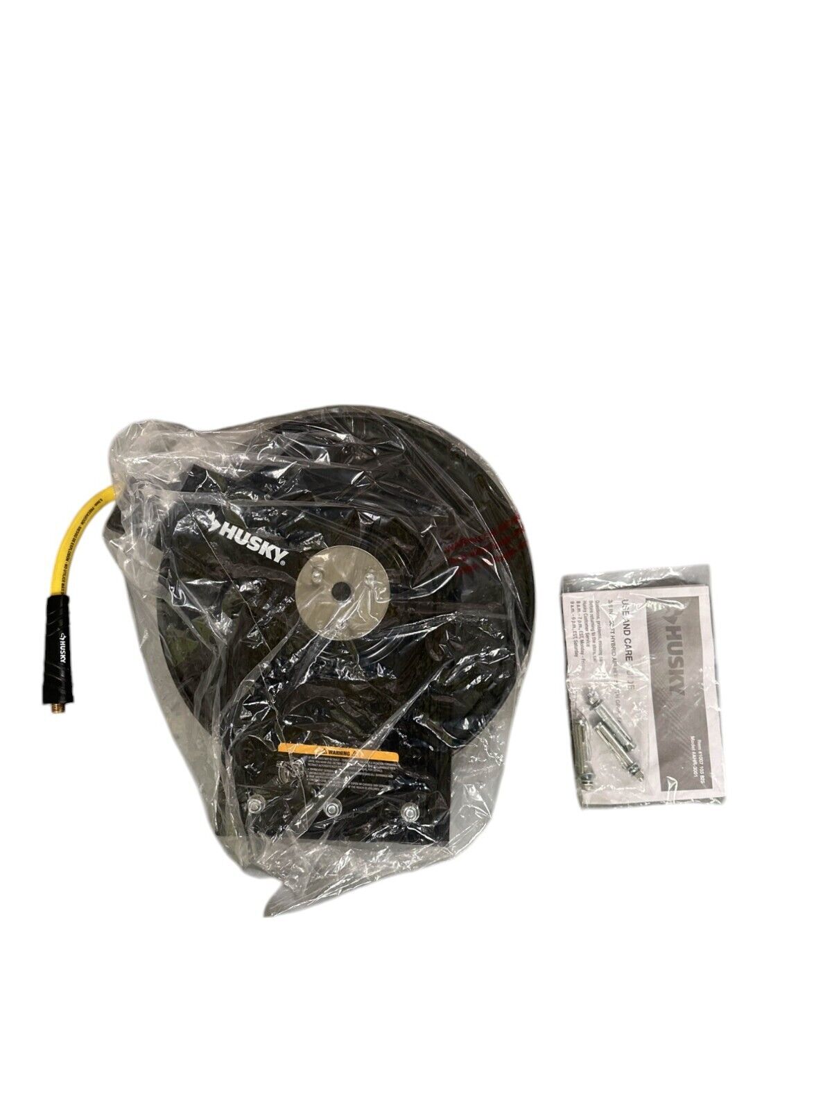 Husky Hybrid Air Hose w/ Enclosed Hose Reel -3/8" x 50' -READ- MISSING LEAD HOSE