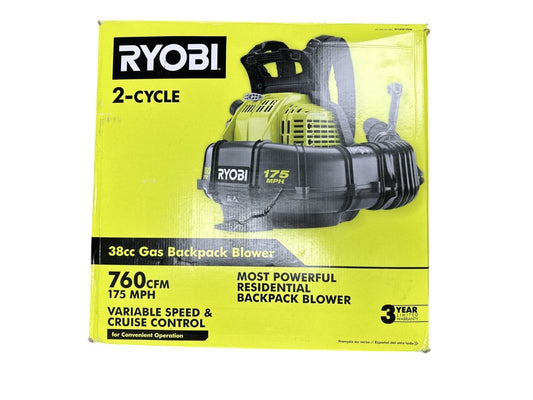 RYOBI RY38BPVNM Backpack Gas Leaf Blower 38cc 2-Stroke