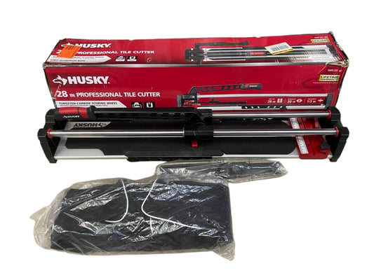 Husky 28 in. Tile Cutter with Tungsten Carbide Blade and Adjustable Gauge