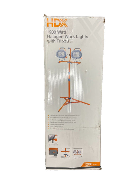 HDX 1200-Watt Halogen Work Lights with Tripod (Missing Screws / Needs New Bulbs)