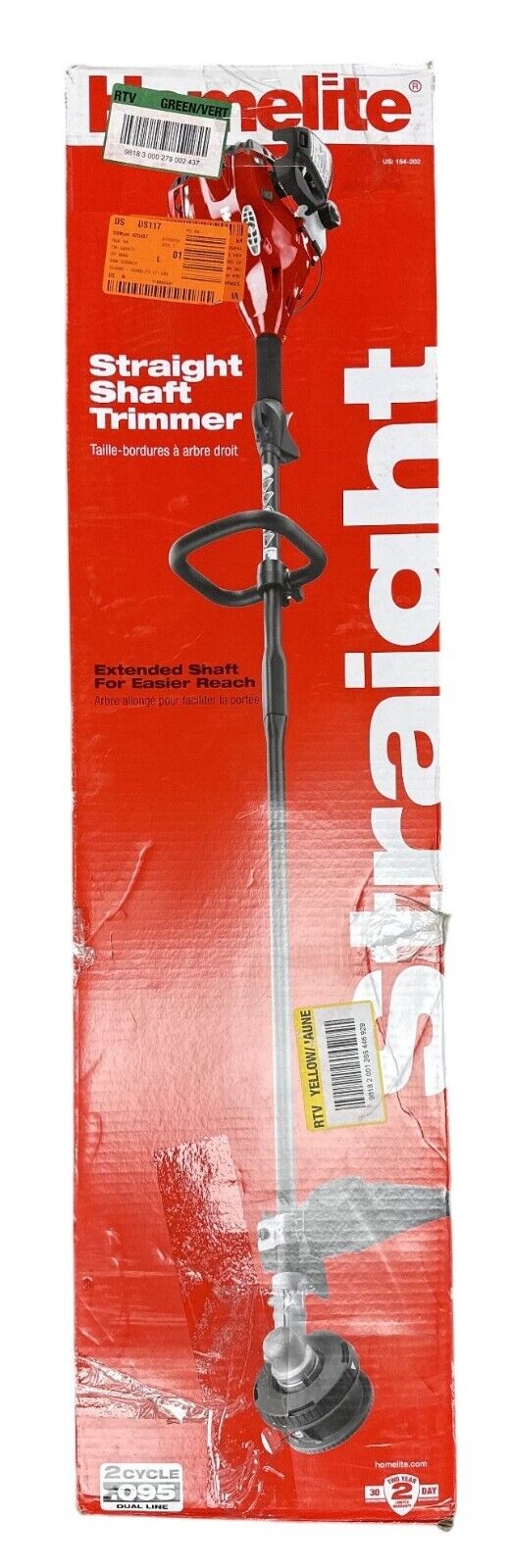 Homelite 2-Cycle 26cc Straight Shaft Gas Trimmer - MOTOR ONLY-FOR PARTS-