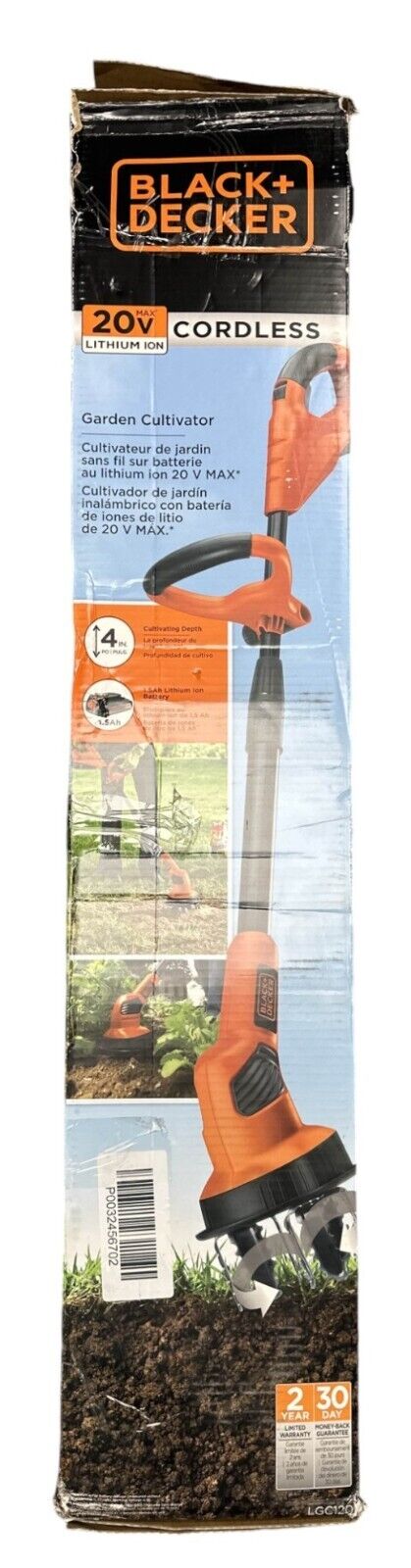 Black+Decker 20V 7" Cordless Cultivator/Tiller - LGC120 - OPEN BOX - TOOL ONLY