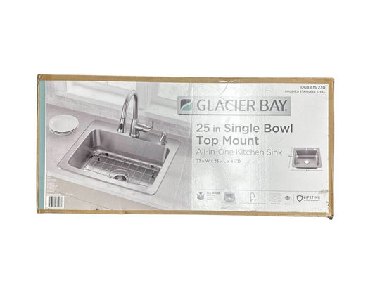 Glacier Bay 25" Single Bowl Top mount kitchen sink 1008815231-READ-