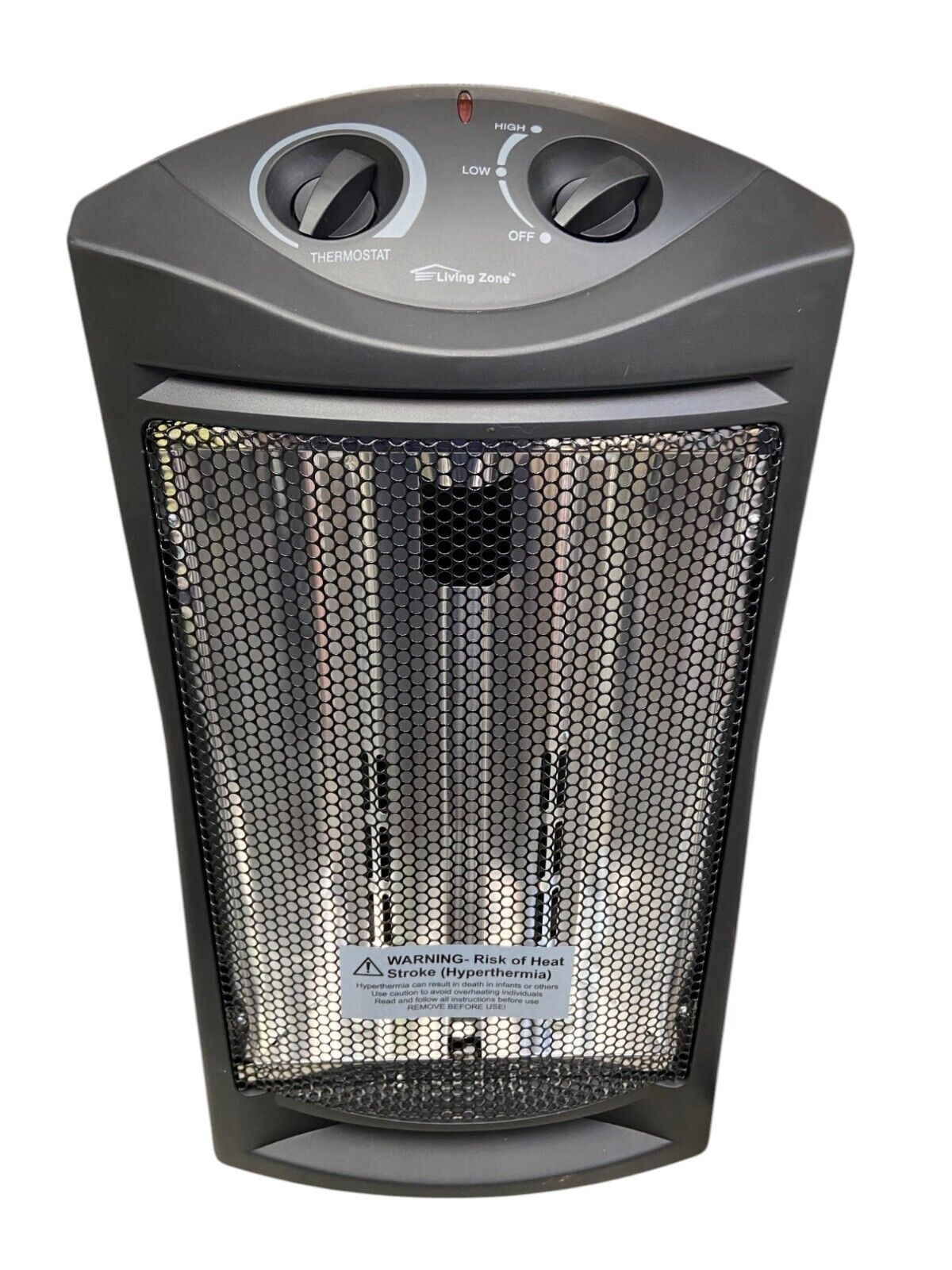 Living Zone 1500W Black Electric Tower Quartz Infrared Space Heater w/Thermostat