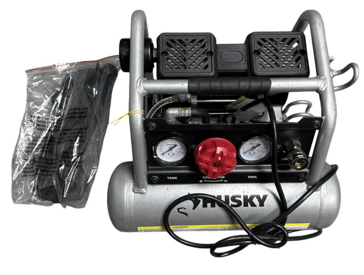 Husky 1 Gal. Portable Electric-Powered Silent Air Compressor -OPEN BOX