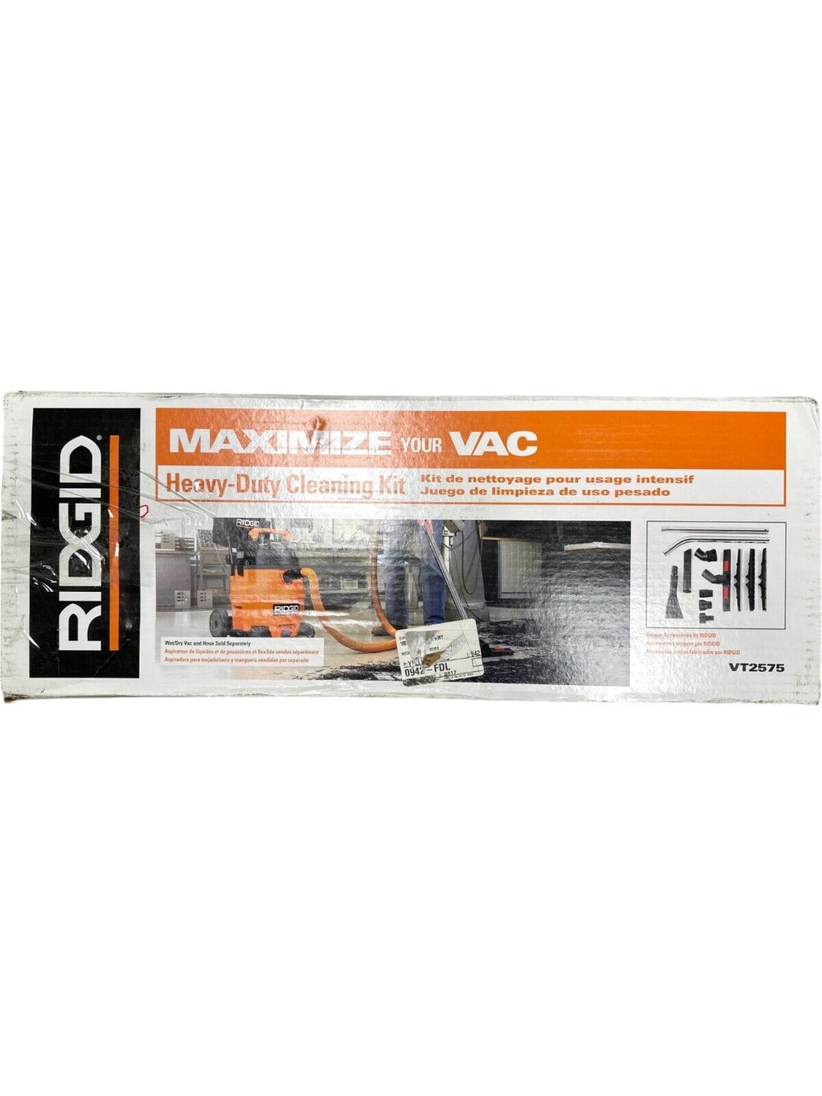 RIDGID Cleaning Accessory Kit 1-7/8" Heavy-Duty for Wet/Dry Shop Vacuums -VT2575