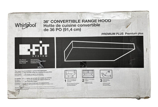 WHIRLPOOL WVU37UC6FS 36" Convertible Range Hood -READ-