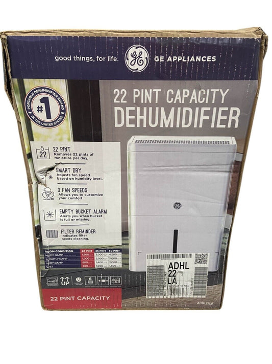 FOR PARTS - GE 22 Pint ADHL22LA Portable Dehumidifier Smart Dry for Damp Spaces