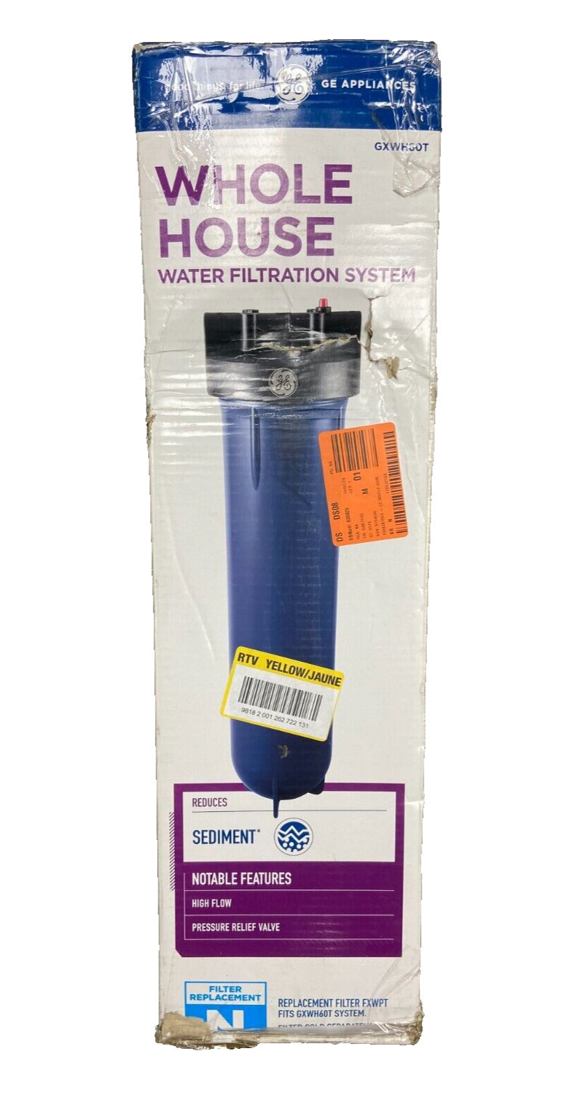 GE Whole House Water Filtration System Reduces Sediment/Impurities -Needs O Ring