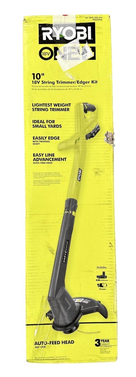 Ryobi ONE+10" Cordless String Trimmer / Edger  - PCLST01K, MISSING SCREW & GUARD