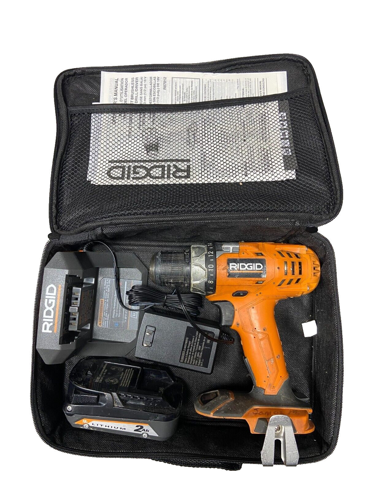 RIDGID (R86008) 18V Compact 2 Speed Drill / Driver  w/ Battery & Charger (Read!)