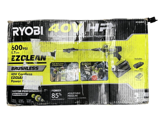 Ryobi 40V RY124052 HP Brushless 600psi EZ Clean Power Cleaner (Tool Only)--READ-