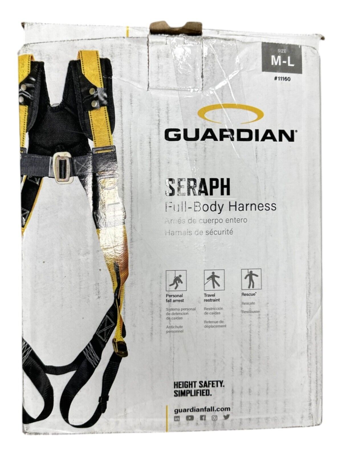 Guardian Fall Protection Series 3 Harness, Full Body Harness Size  M/L -USED-