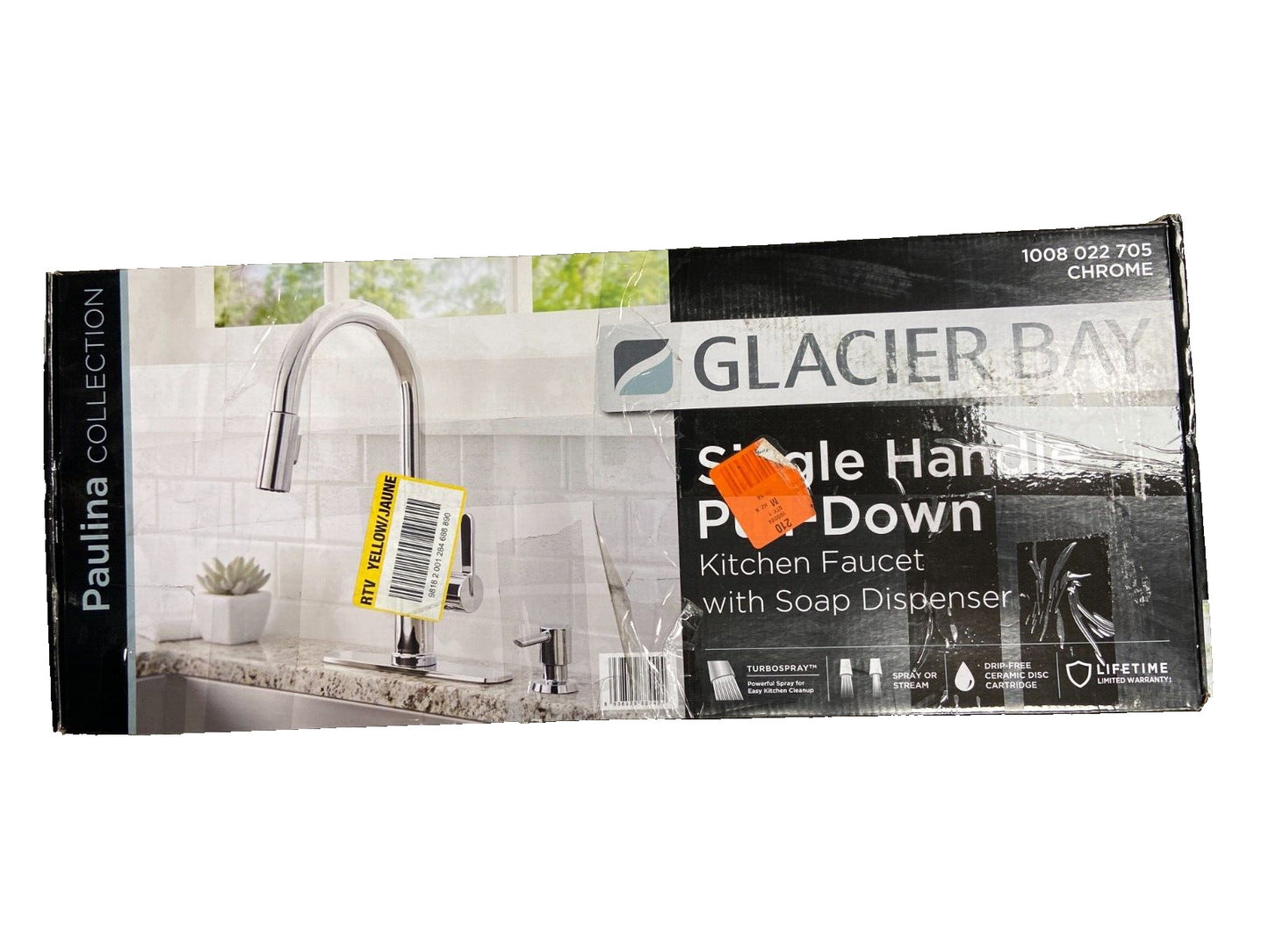 Glacier Bay Single-Handle Pull-Down Sprayer Kitchen Faucet 1008 022 705 - READ!