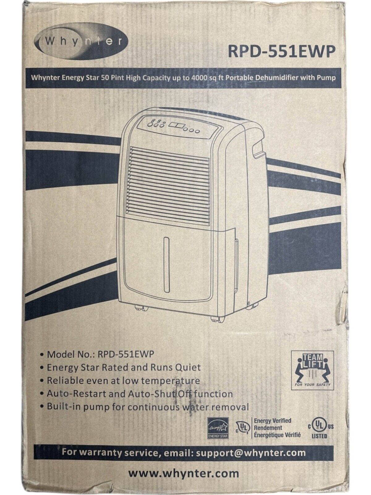 Whynter RPD-506EWP 50 Pint High Capacity Portable Dehumidifier with Pump