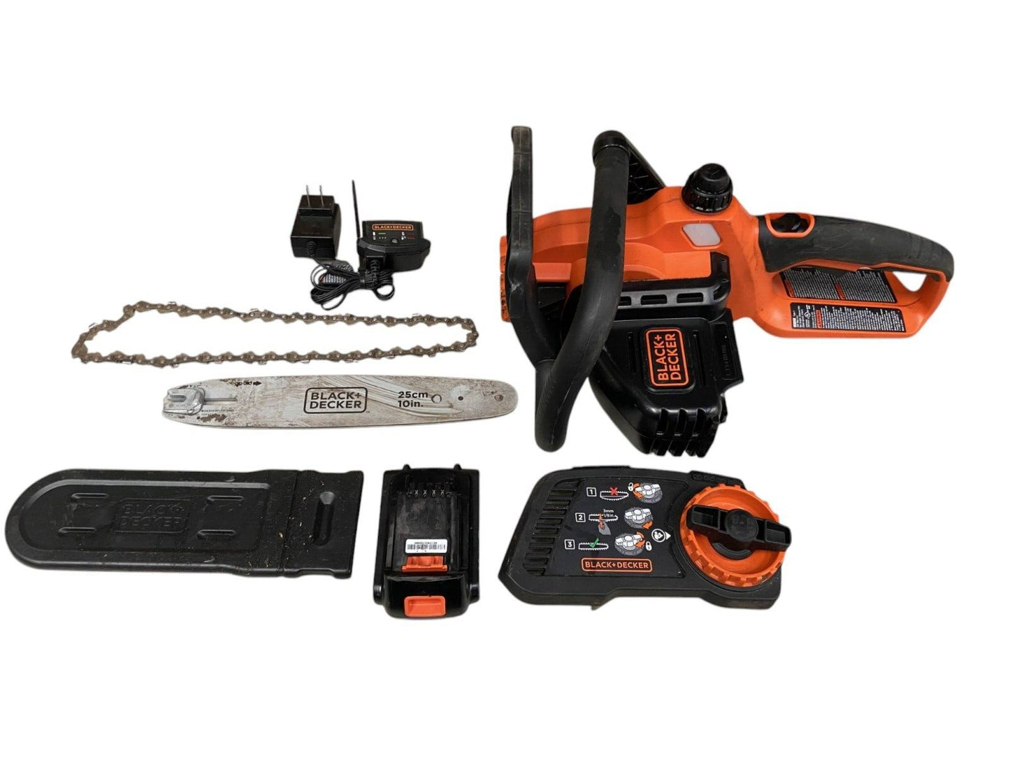 BLACK+DECKER 20V MAX LITHIUM ION CHAINSAW - LCS1020 - W/ BATTERY & CHARGER