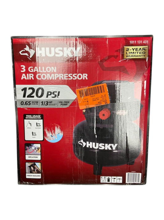 Husky 0210342A 3 Gal. 120PSI Portable Electric Pancake Air Compressor