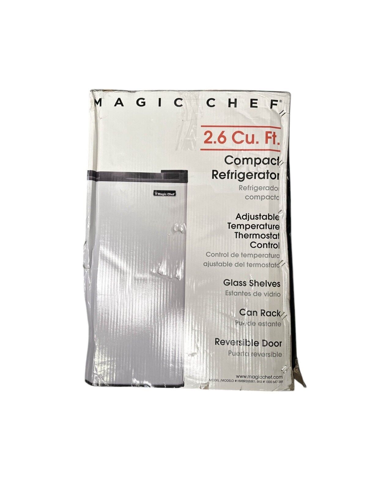 Magic Chef HMBR265SE1 2.6 cu. ft. Mini Refrigerator - Stainless steel-DENTS