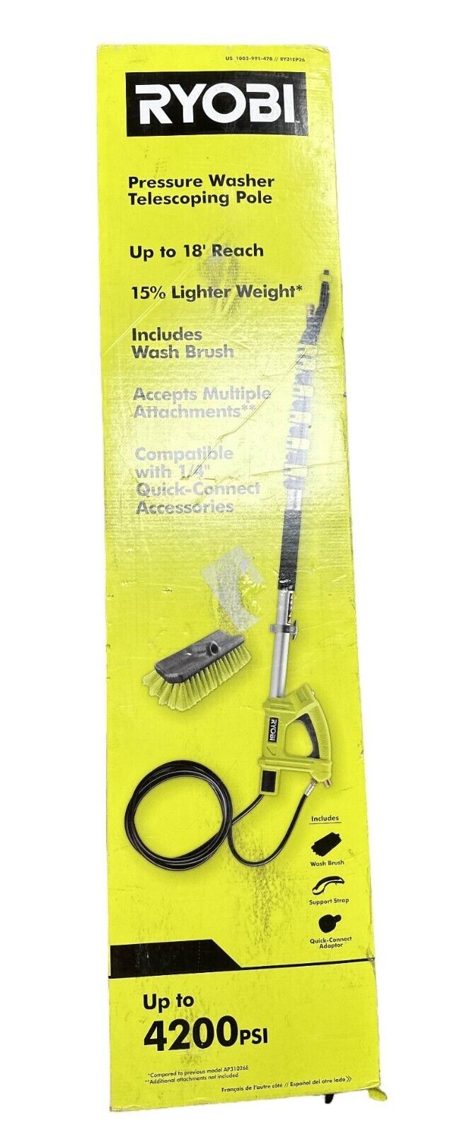 RYOBI RY31EP26 18 ft. Extension Pole for Pressure Washer---READ--