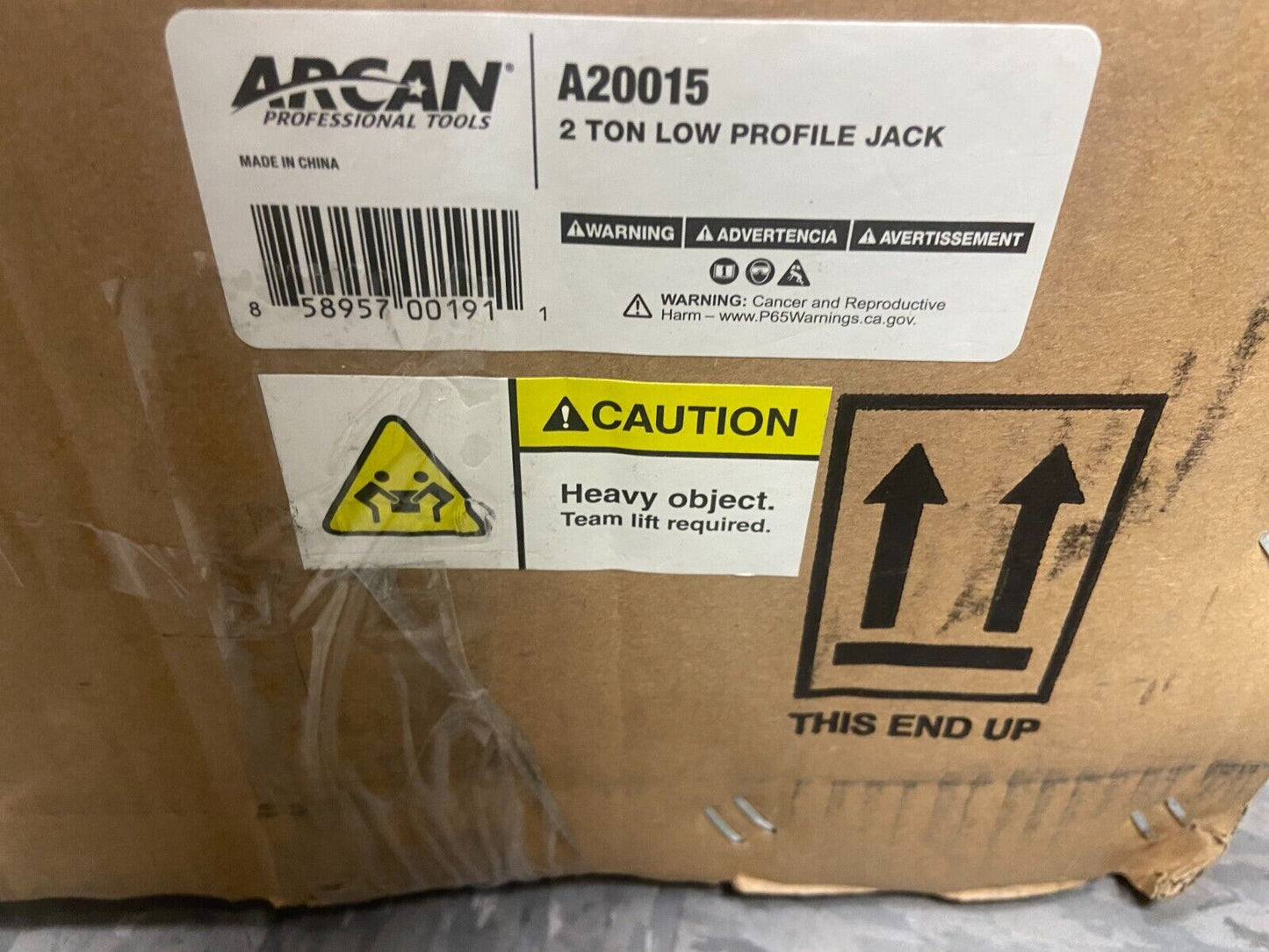 Arcan Floor Jack 19"-Max Lift 2-Ton Low-Profile w/ Caster Dual Pump Pistons