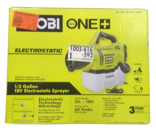 Ryobi P2890 Cordless 1/2 Gallon Electrostatic Sprayer (TOOL ONLY)