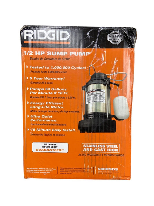 RIDGID 1/2 HP Cast Iron Sump Pump 500RSDS