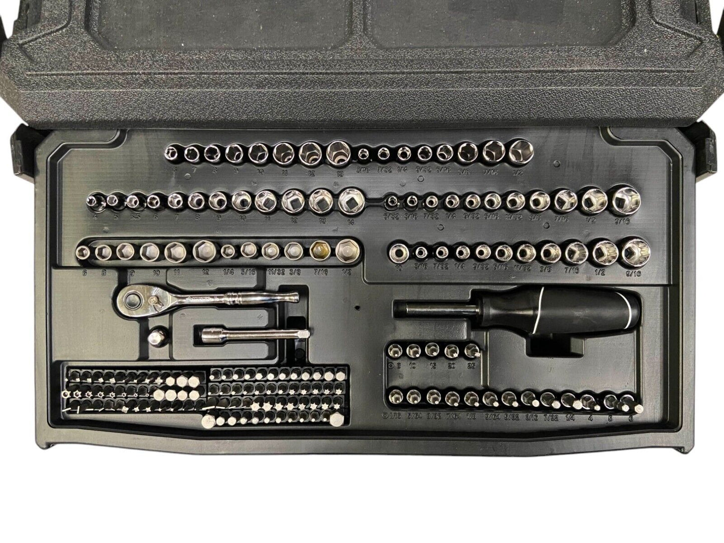 Husky Mechanics Tool Set 270 Piece 3 Drawer Hard Case 1/4, 3/8, 1/2" H270MTSQ223