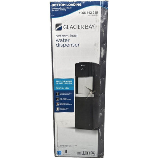 Glacier Bay Hot/Cold Water Dispenser 5 Gal. Bottom Load Matte Black - LY619