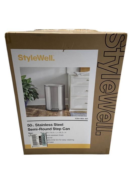 (Dented) StyleWell 13 Gallon Durable Stainless Steel Garbage Waste Trash Can