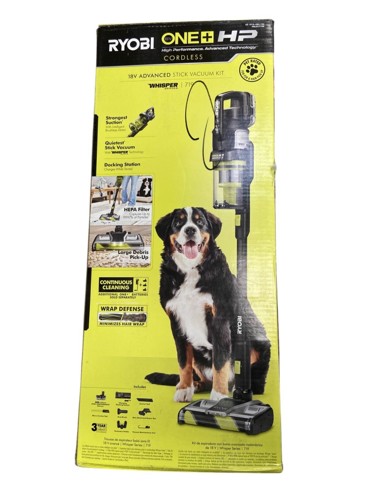 Ryobi ONE+ HP 18V Brushless WHISPER Series Stick Vacuum (Missing Accessories)