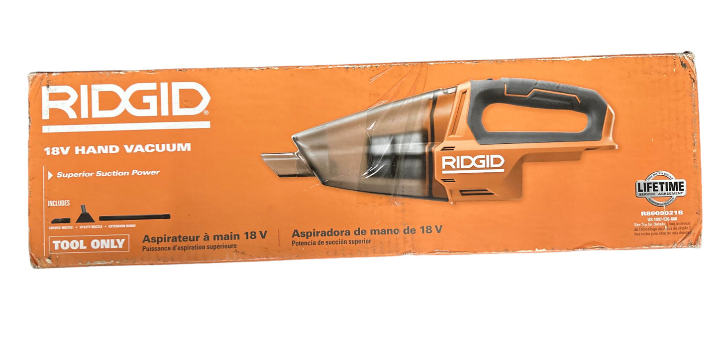 RIDGID R8609021B 18V Cordless Hand Held Vacuum (Tool Only)-USED-READ-