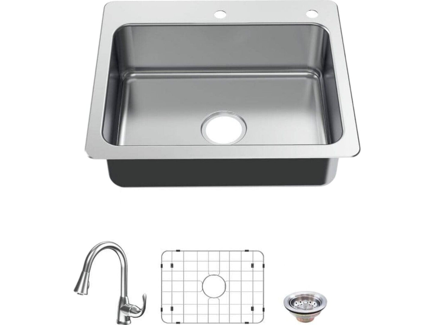 Glacier Bay 25" Single Bowl Top mount kitchen sink 1008815231-READ-