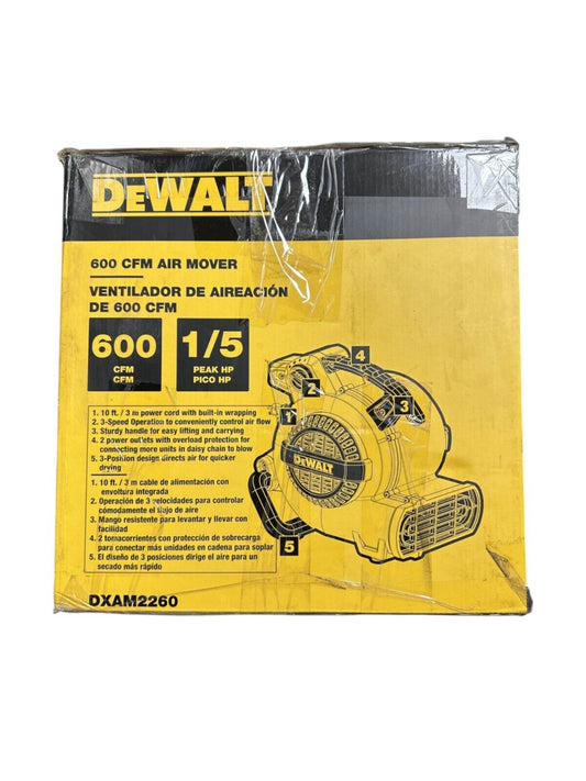 DEWALT Portable Air Mover Floor Dryer Blower Fan 600CFM 1/5 HP 3 Speed-DXAM2260