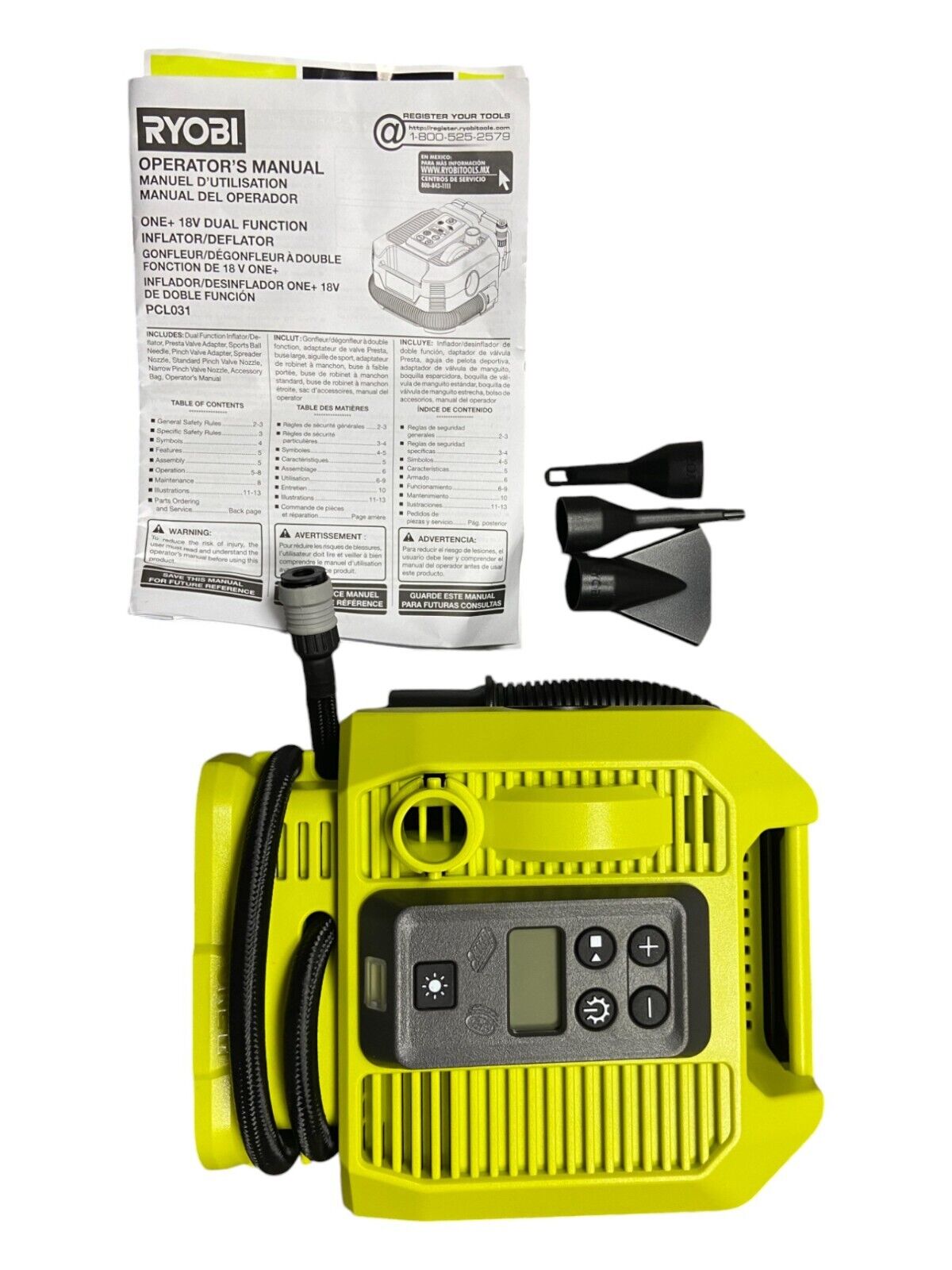 RYOBI PCL031B 18V Cordless Dual Function Inflator/Deflator (Tool Only)