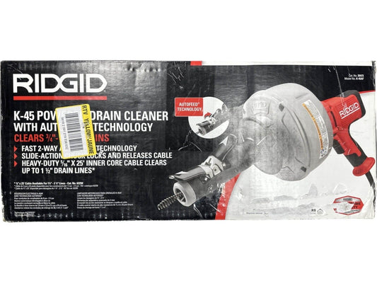 RIDGID 35473 K-45AF Powered Drain Cleaner w/ Autofeed Tech 3/4”-2 1/2” Drains