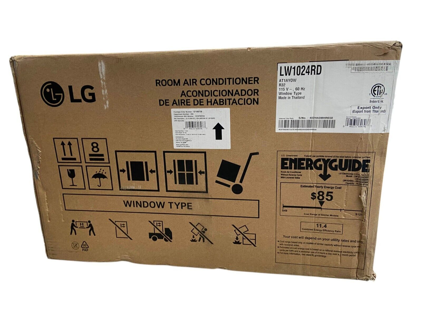 LG 10,000 BTU Window Air Conditioner LW1024RD