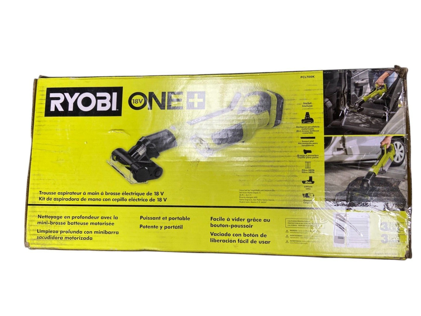 RYOBI PCL700K 18V ONE+ Powered Brush Hand Vacuum Kit (Missing Crevice Tool)